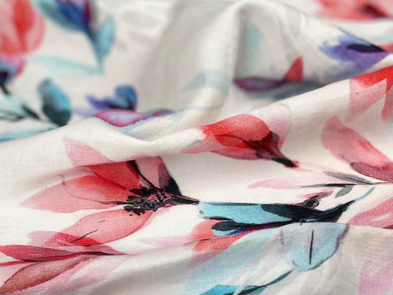 Tessuto in misto Lino con fantasia per Abbigliamento, misto lino fancy di qualità